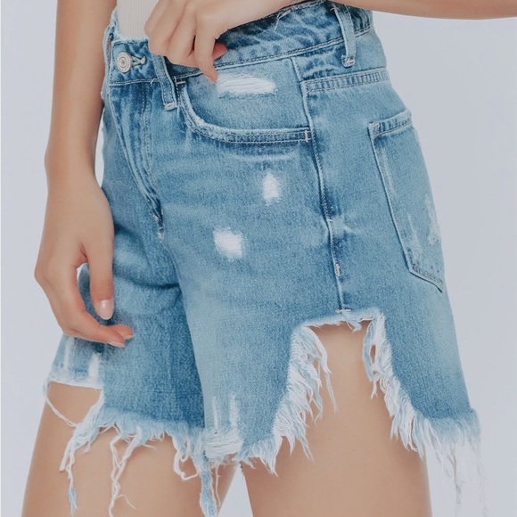 VERVET Rebecca XS High Rise Denim distressed shorts extra small NWT boutique - Picture 10 of 10